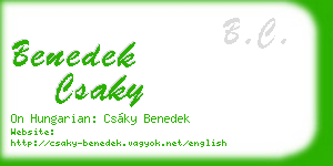 benedek csaky business card